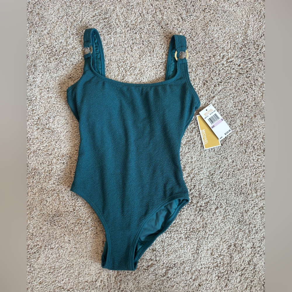Michael Kors Teal One-Piece Swimsuit
